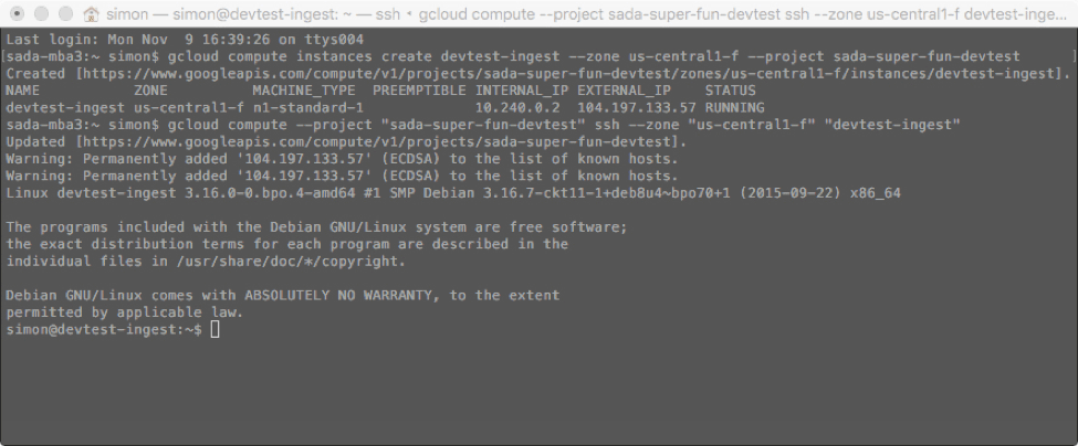 Google Cloud Platform Dev and Test