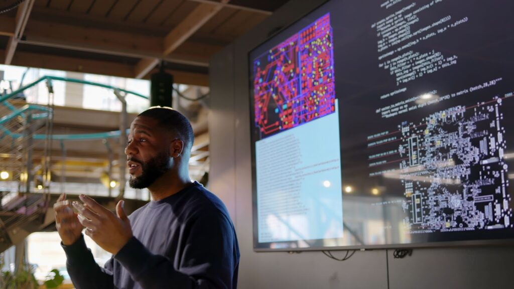 egister for SADA's Data Crash Course, a series of presentations on managing data with Google BigQuery. In this image, a data engineer gives a presentation on big data, data analytics, and predictive analytics.