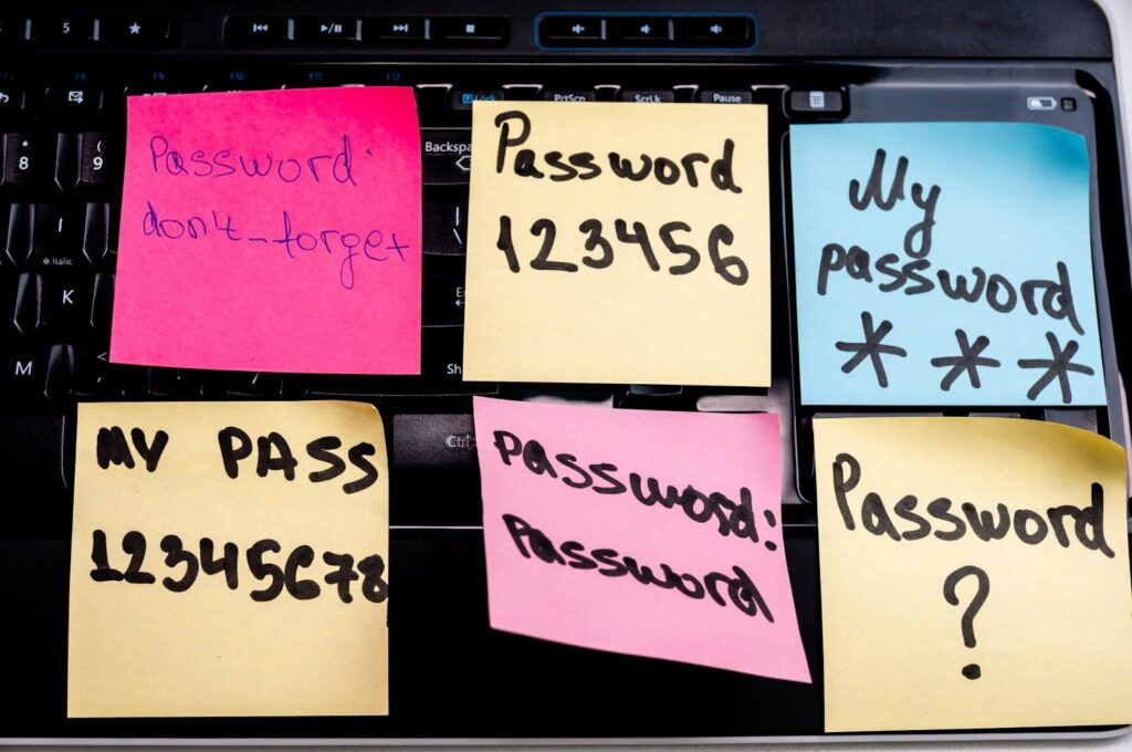 Password manager, strong passwords, multi factor authentication, security key, passwordless future