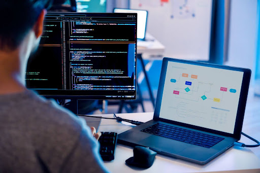 Engineer and development and operations team working on software delivery process, cloud native applications, cloud native technologies, cloud native apps, and ml models